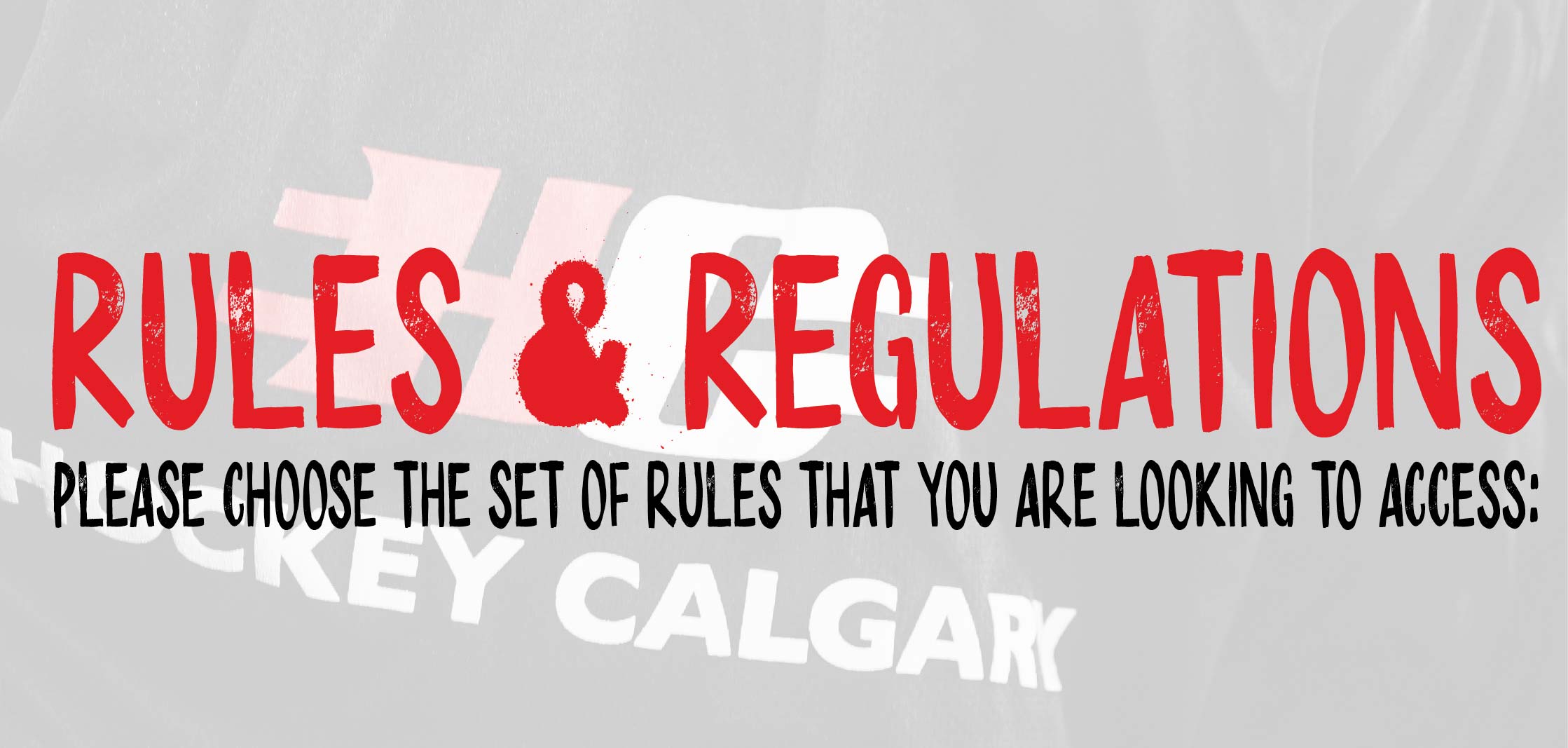 Rules & Regulations Hockey Calgary